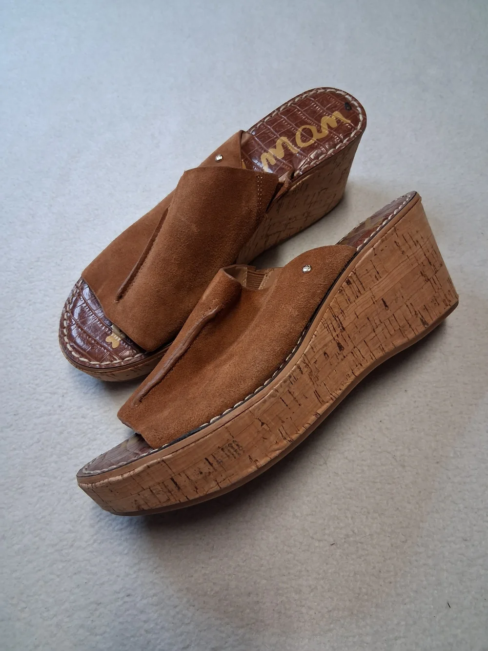Sam Edelman Brown Suede Men's Slip-On Sandals - Picture 2 of 5
